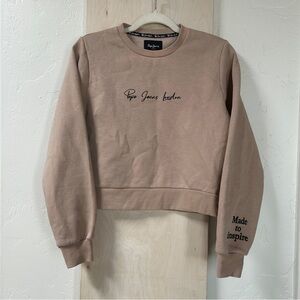 NWOT Pepe Jeans London Inspire Preppy Beige Sweatshirt Sweater Top Women’s, S